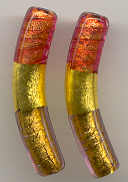 Tri-Colored Curved Tubes, Rubino, Gold, Amethyst, Only 20 Left